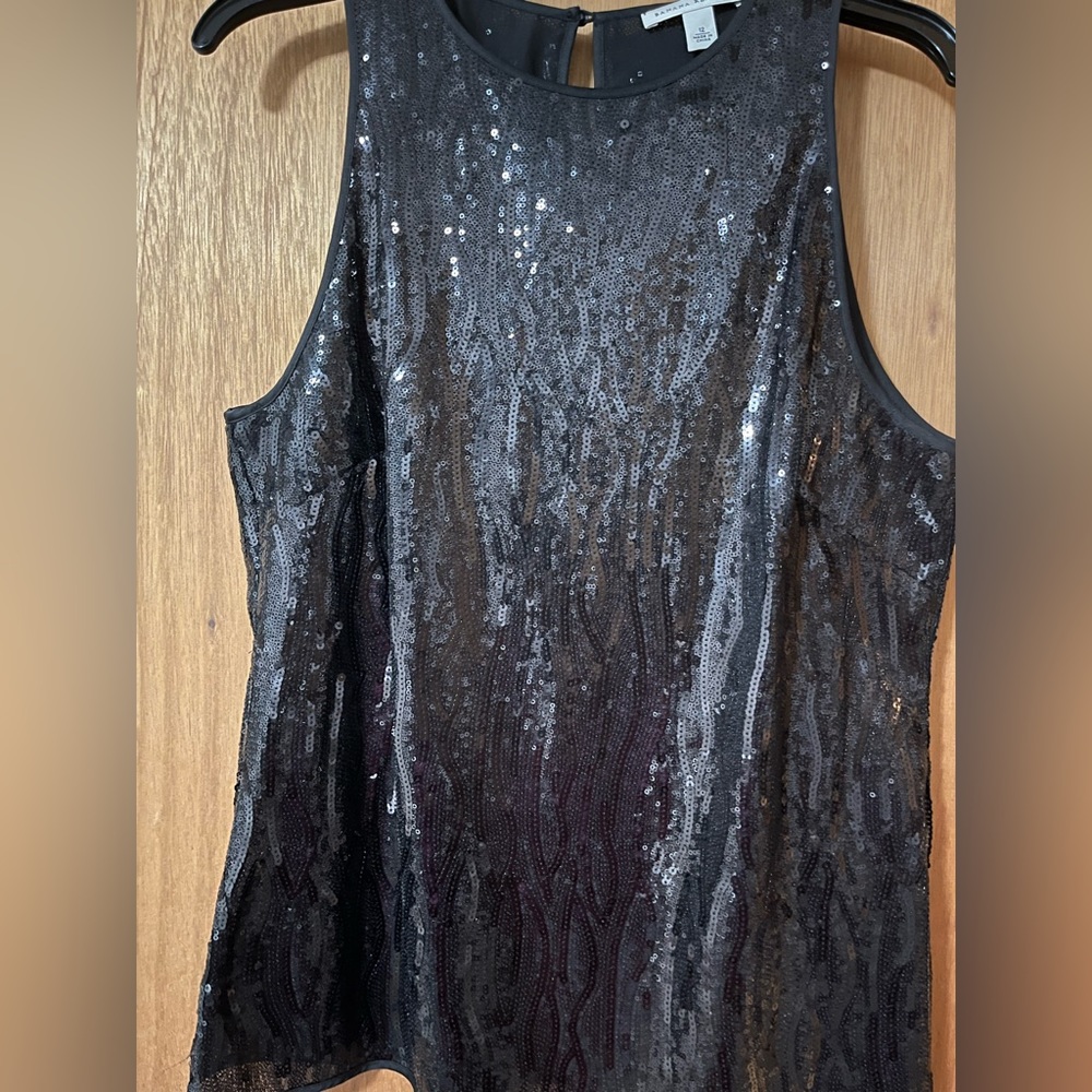 Banana republic black sequin top size 12